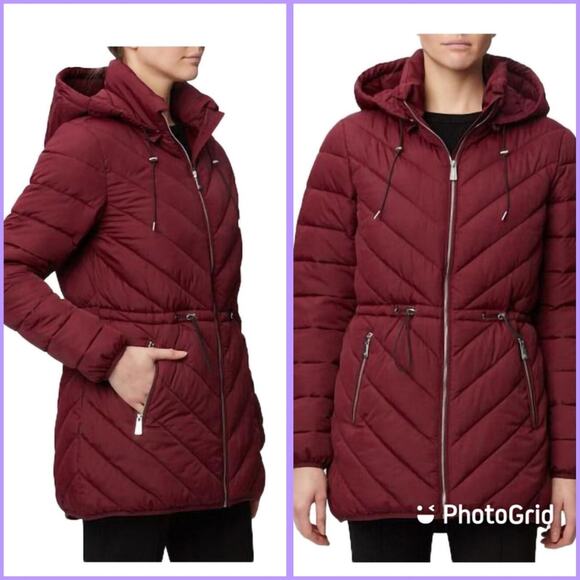 RAINFOREST NWT WOMENS CHEVRON QUILTED THERMOLUXE ANORAK HOODED JACKET - Picture 1 of 6